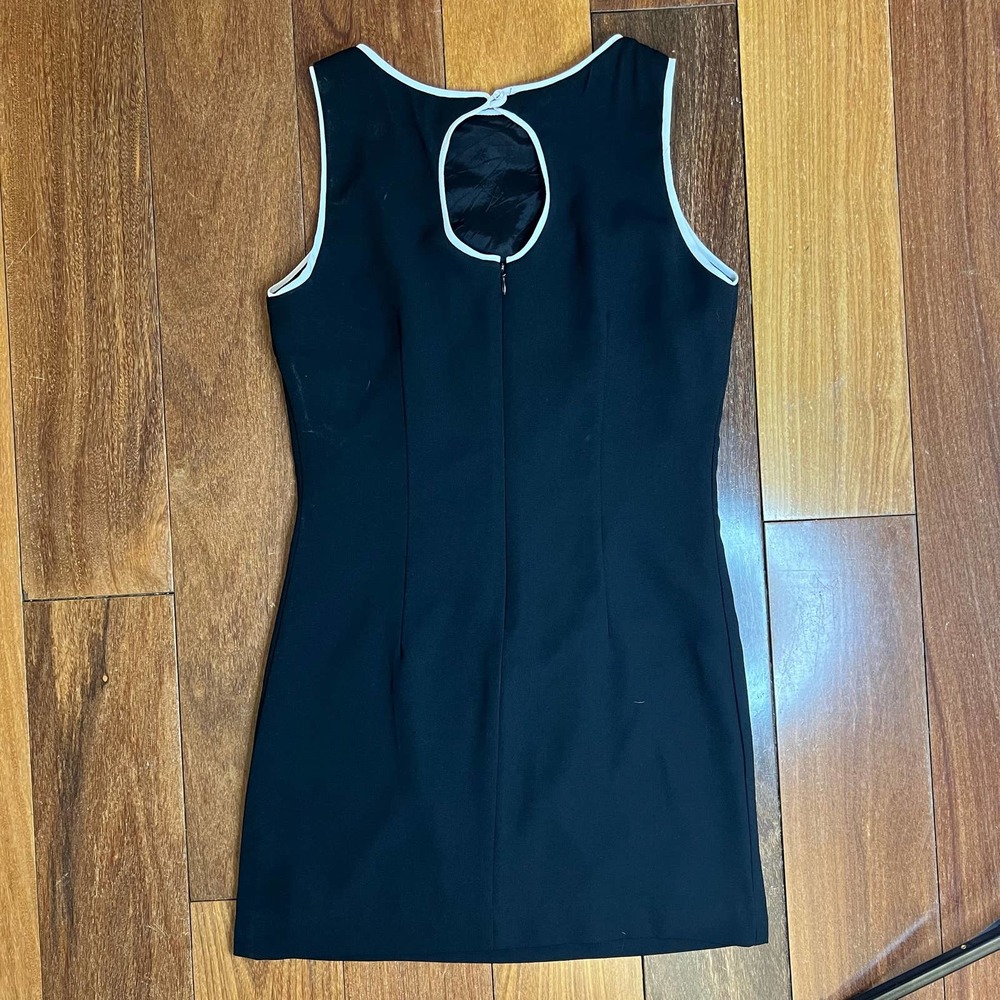 Vintage CDC 70’s mini petite fit black slim cutout dress size XS